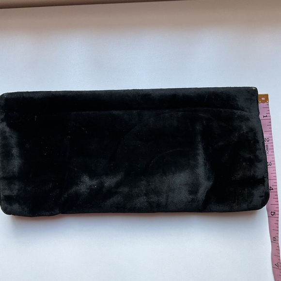 Vintage 1950s Bobbie Jerome Black Velvet Clutch Purse Satin Mid-Century - Picture 9 of 9